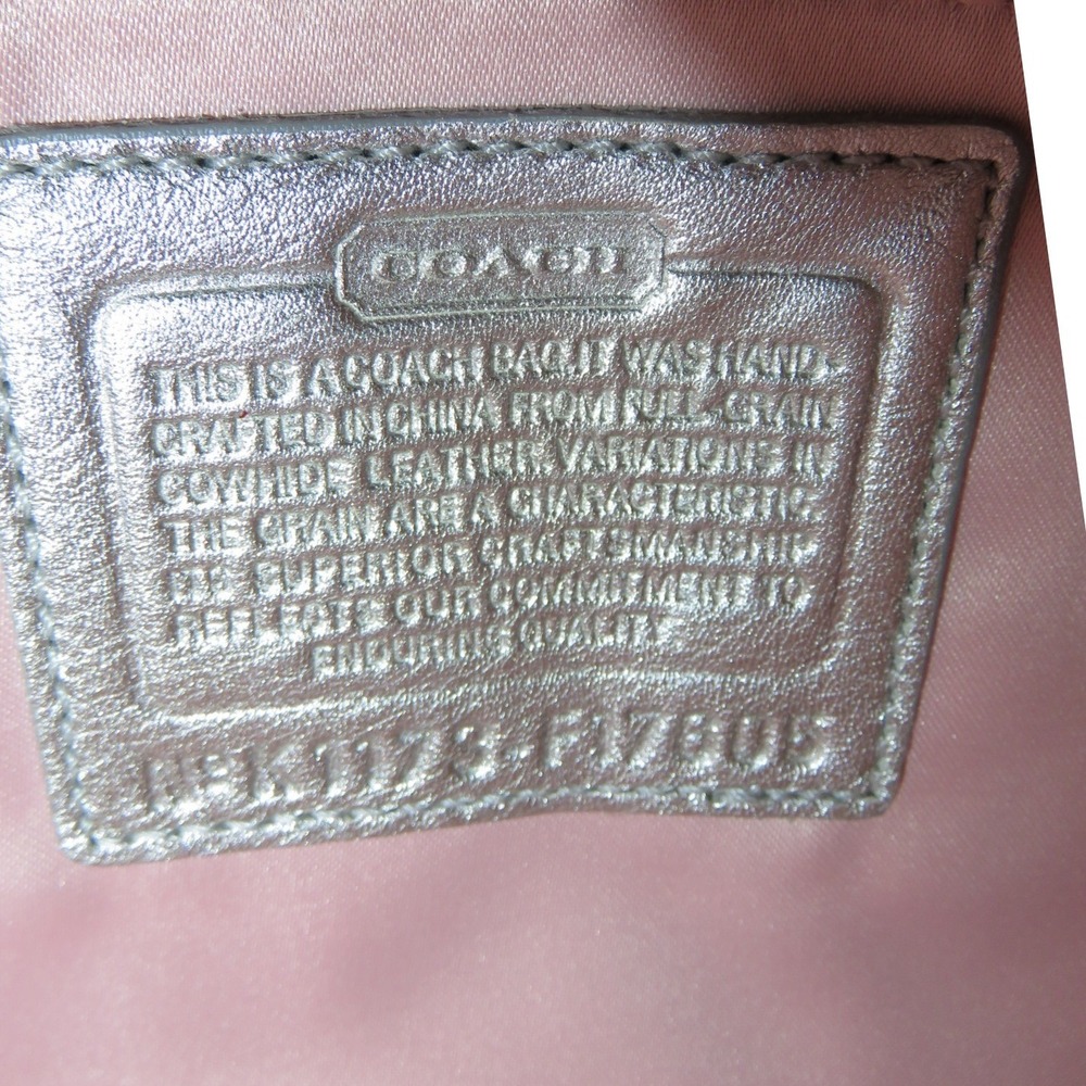 Coach Ashley‎ White Leather Metallic Silver Trim Shoulder Crossbody Bag F17605 - Picture 6 of 8
